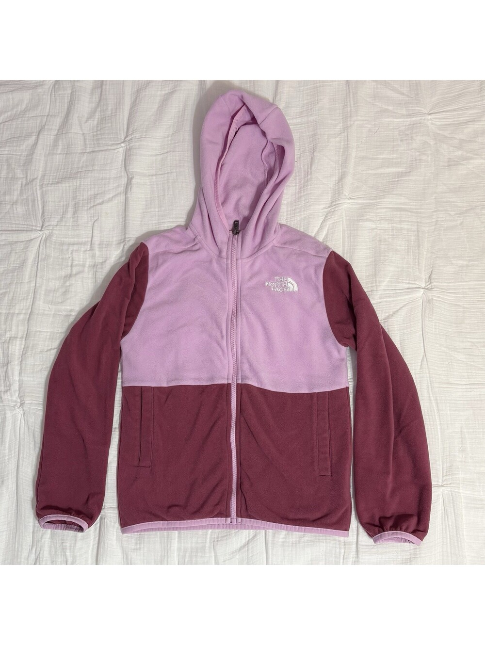 The North Face Glacier Full-Zip Hooded Fleece Jacket Size Med (10) Pink